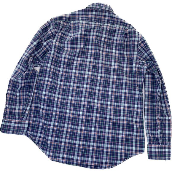 POLO Ralph Lauren Men’s M Plaid Button-Down Shirt Royal Navy Blue Multi - Picture 3 of 10
